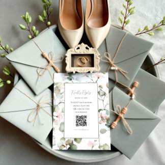 Cartão de Resposta de Casamento com Aquarela Botân