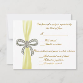 Cartão de Resposta de Casamento com Arco de Diaman