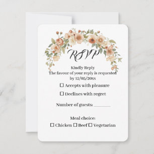 Cartão de Resposta de Casamento com Arco Floral Ro
