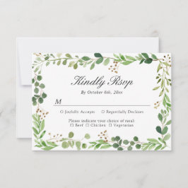 Cartão de Resposta de Casamento com Bordadura de F