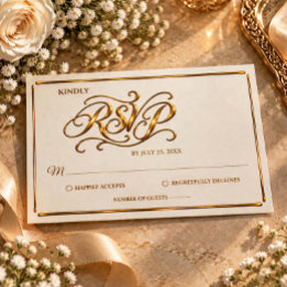 Cartão de Resposta de Casamento com Caligrafia Dou