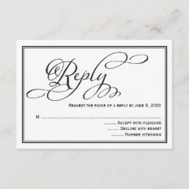 Cartão de Resposta de Casamento com Caligrafia Sim