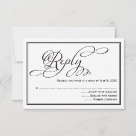 Cartão de Resposta de Casamento com Caligrafia Sim