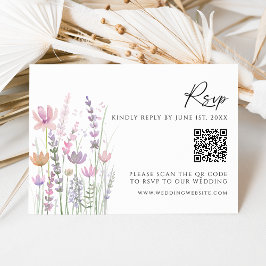 Cartão de Resposta de Casamento com Código QR de F
