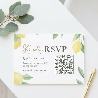 Cartão de Resposta de Casamento com Código QR de L