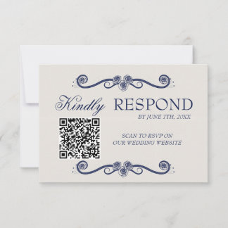 Cartão de Resposta de Casamento com Código QR | Di