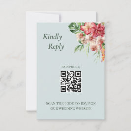 Cartão de Resposta de Casamento com Código QR Eleg