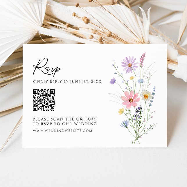 Cartão de Resposta de Casamento com Código QR para (Criador carregado)