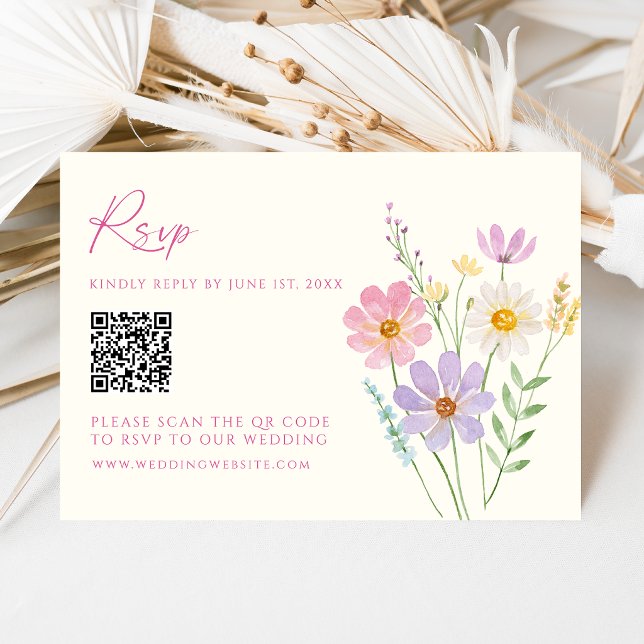 Cartão de Resposta de Casamento com Código QR para (Criador carregado)
