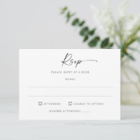 Cartão de Resposta de Casamento com Escolha de Ref