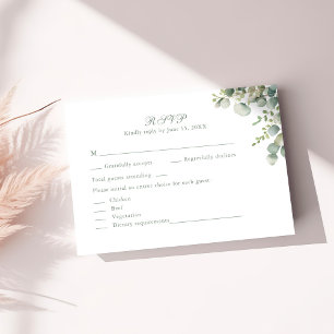 Cartão de Resposta de Casamento com Eucalipto de V