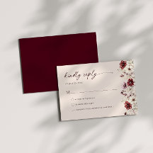 Cartão de Resposta de Casamento com Flor Silvestre