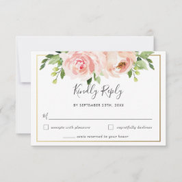Cartão de Resposta de Casamento com Flora Verde e