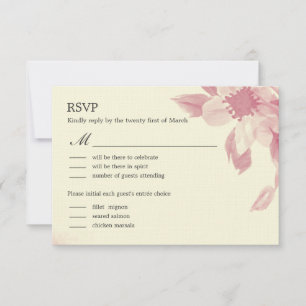 Cartão de Resposta de Casamento com Floral em Aqua