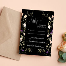 Cartão de Resposta de Casamento com Flores Silvest