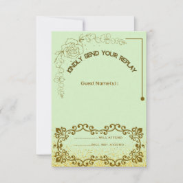 Cartão de Resposta de Casamento com Folhagens Flor