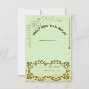 Cartão de Resposta de Casamento com Folhagens Flor