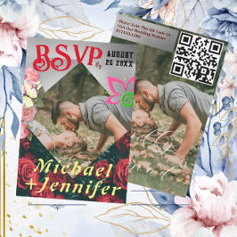 Cartão de Resposta de Casamento com Foto Personali