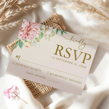 Cartão de Resposta de Casamento com Hortênsia em A