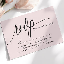 Cartão de Resposta de Casamento com Letra Simples
