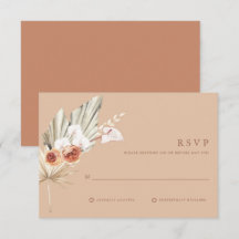 Cartão de Resposta de Casamento com Monograma de T