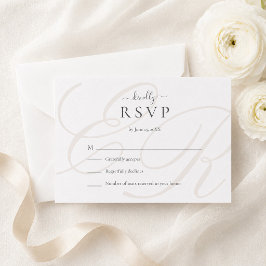 Cartão de Resposta de Casamento com Monograma Mini