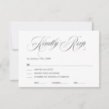 Cartão de Resposta de Casamento com Roteiro Minima