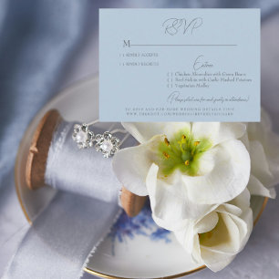 Cartão de Resposta de Casamento com Texto Prateado