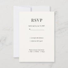 Cartão de Resposta de Casamento com Tipografia Mod