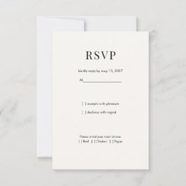 Cartão de Resposta de Casamento com Tipografia Mod
