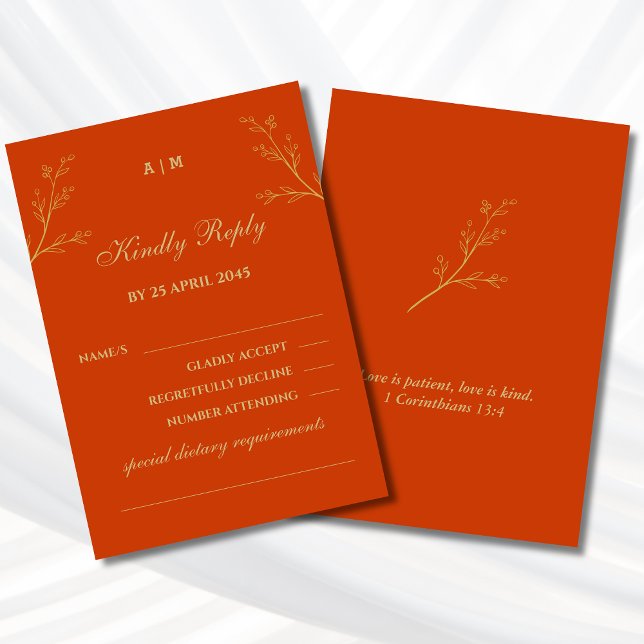 Cartão de Resposta de Casamento Cristão Botânico e (Criador carregado)