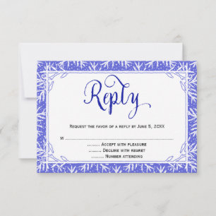 Cartão de Resposta de Casamento Cristão Flocos de