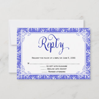 Cartão de Resposta de Casamento Cristão Flocos de