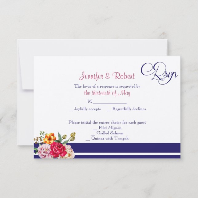 Cartão de Resposta de Casamento da Borboleta bolin (Frente)