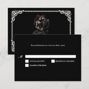Cartão de Resposta de Casamento Dark Gothic Hallow