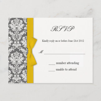 Cartão de Resposta de Casamento de Arco Amarelo Ca