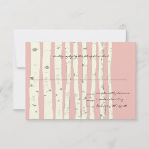 Cartão de Resposta de Casamento de Árvore de Birch
