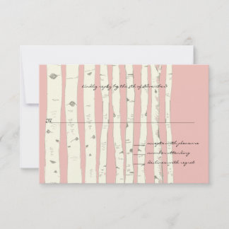 Cartão de Resposta de Casamento de Árvore de Birch