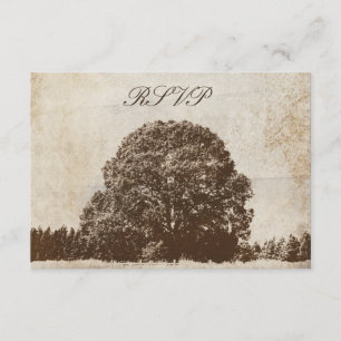 Cartão de Resposta de Casamento de Árvore de Oak B