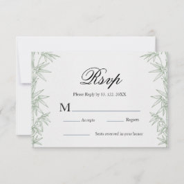 Cartão de Resposta de Casamento de Bambu Moderno