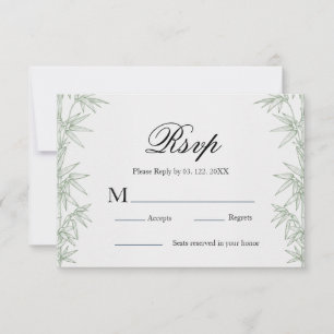 Cartão de Resposta de Casamento de Bambu Moderno