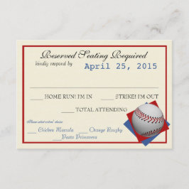 Cartão de Resposta de Casamento de Campo Baseball