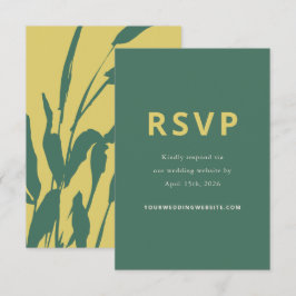 Cartão de Resposta de Casamento de Citros e Pinhei