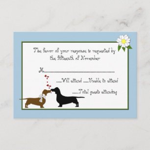 Cartão de Resposta de Casamento de Dachshances