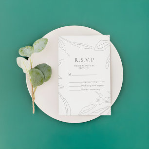 Cartão de Resposta de Casamento de Desenho Floral 