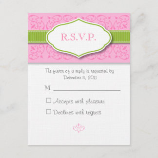 Cartão de Resposta de Casamento de Fita e Fenda