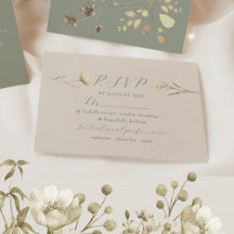 Cartão de Resposta de Casamento de Flor Silvestre 