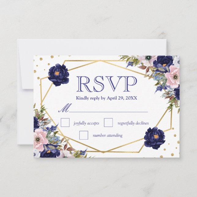 Cartão de Resposta de Casamento de Flores de Inver (Frente)