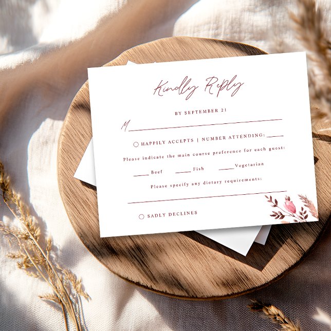 Cartão de Resposta de Casamento de Flores Silvestr (Criador carregado)