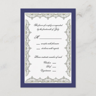 Cartão de Resposta de Casamento de Fronteira Real 